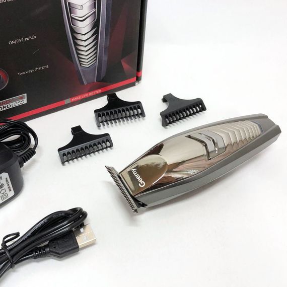 Машинка для стрижки GEMEI GM-6141, подстригательная машинка, профессиональная электробритва | Зображення 7