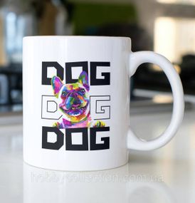 Кружка з принтом "Dog" 330 мл Біла