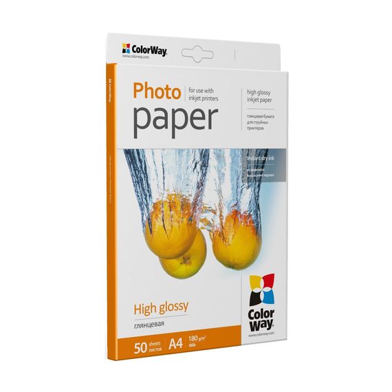 Фотопапір ColorWay A4 180г glossy 50л (PG180050A4) | Зображення 1