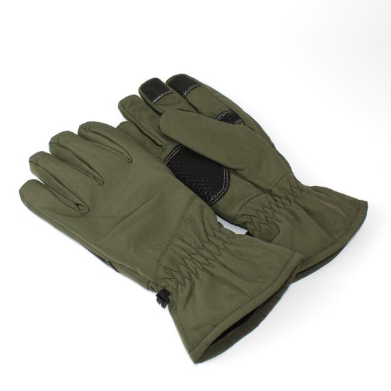Зимові тактичні сенсорні рукавиці SoftShell оливкові M Україна водонепроникні вітронепроникні. | Зображення 3