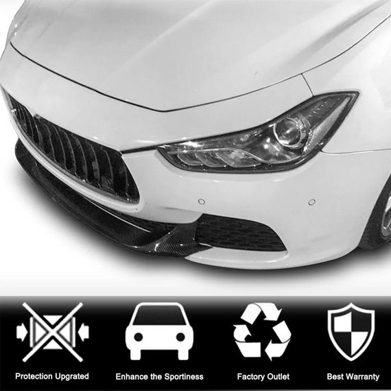 Накладка на передній бампер Lip V2 (для Base/S/S Q4 2013-2017, Карбон) для Maserati Ghibli рр | Зображення 1