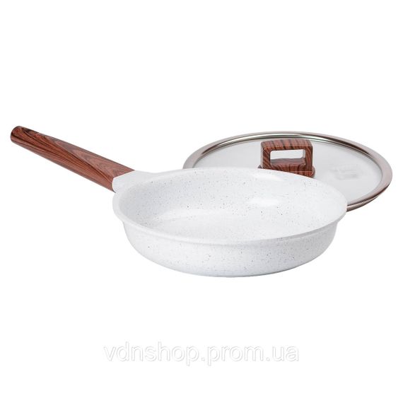 Алюминиевая сковорода с керамическим антипригарным покрытием 2 л Ø 24 см белая MGC HP-4-466 | Зображення 3