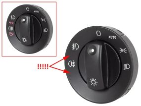 Audi A4 B7 (04-07) переключатель фар ручка света с функцией AUTO без стрелок, Ауди А4 Б7