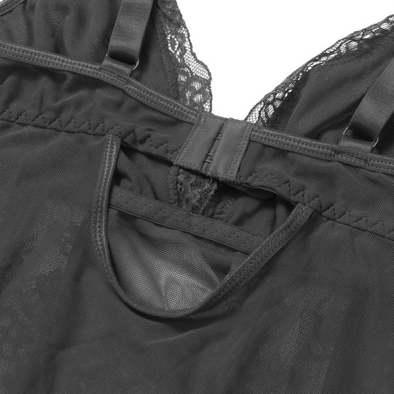 Сукня-пеньюар максі з розрізами Star Night з трусиками, з мереживом, чорна, L sexstyle | Зображення 8