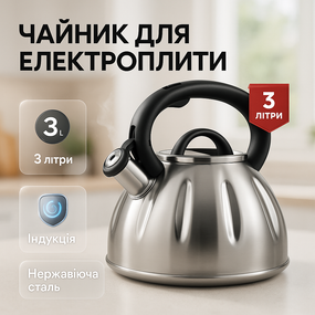 Чайник для приготовления напитков со свистком, Чайник для газовой плиты 3 литра 3 л со свистком WS-65