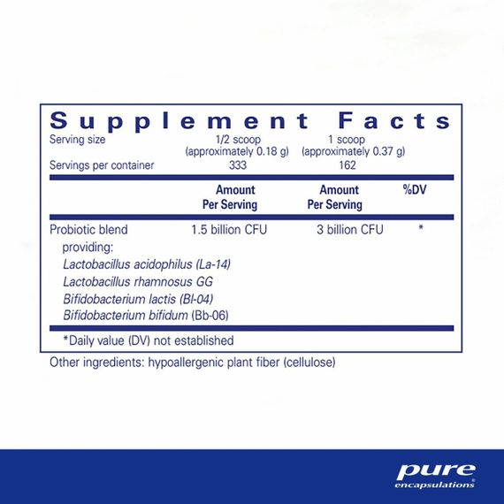 Пробіотик, підтримка здорової мікрофлори кишківника, для дітей, Probiotic 123, Pure Encapsulations, 60 гр. | Зображення 1