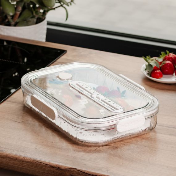 Контейнер для їжі пластиковий 32.5х22.5х6 см Білий HP-27-6 | Зображення 3