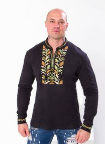 Вишиванка чоловіча з довгим рукавом Носи своє 50 Чорний (p-573-85282)
