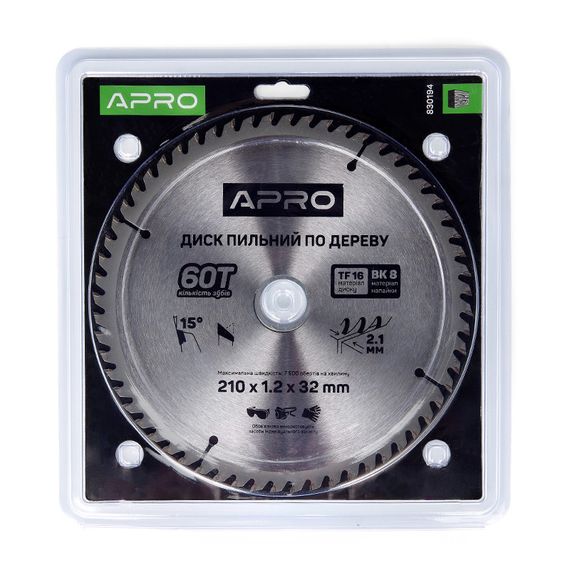 Диск пильный по дереву 210х32(30)х60Т APRO