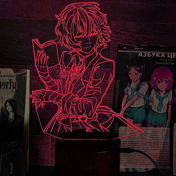 Акриловий світильник-нічник Осаму Дазай 2 червоний tty-n002314