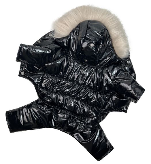 Зимовий комбінезон лакований чорний A-69 | Зображення 2