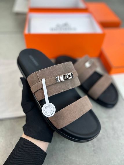 Сланці Hermes Jackson etoupe чоловічі коричневі  ob413 | Зображення 7