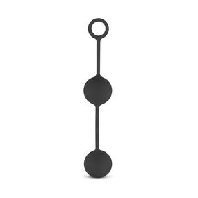 Вагинальные шарики со смещенным центром притяжения Easytoys, силиконовые, черные, 20 х 3.7 sexstyle