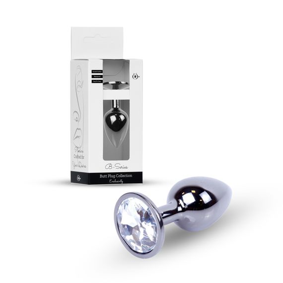 Анальна пробка - Jewellery Dark Silver Plug Clear