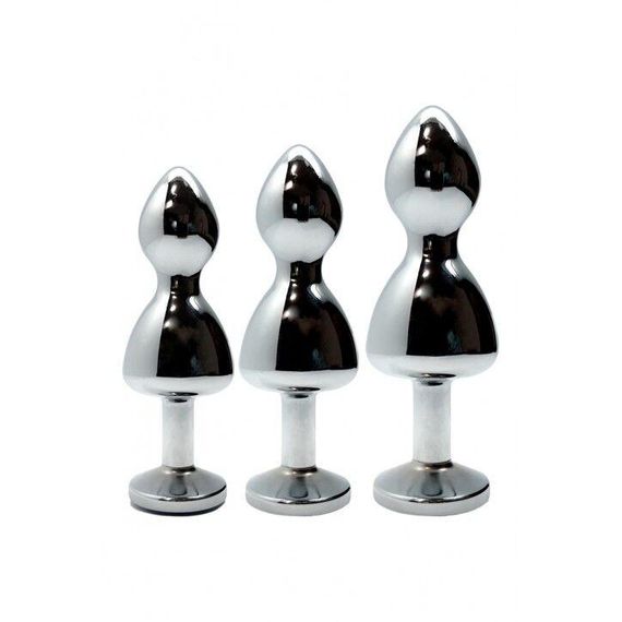 Металева анальна пробка Wooomy Lollypop Double Ball Metal Plug M, діаметр 3,1 см, довжина 9,4 см | Зображення 3