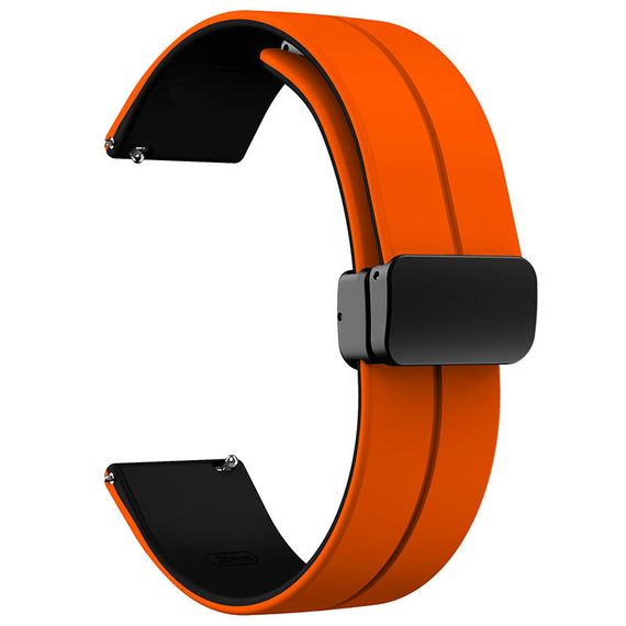 Силіконовий ремінець Classy для Smart Watch 20mm Orange / Black | Зображення 1