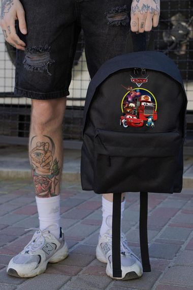 Повсякденний Рюкзак Шкільний  Without Compact З Принтом Тачки Black