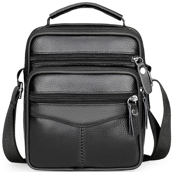 Чоловіча сумка-барсетка шкіряна чорна Tiding Bag 75003 | Зображення 2