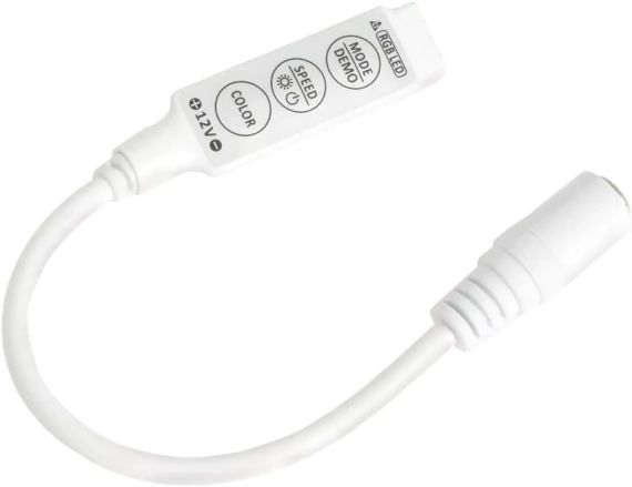 Контролер RGB Mini SvC 12A, 3х4A, 5-24V 3 кнопки, Білий, Без ПУ