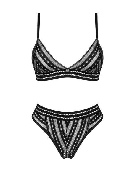 Комплект білизни Obsessive Natilya 2-pcs set M/L, black, бюстгальтер, трусики | Зображення 4