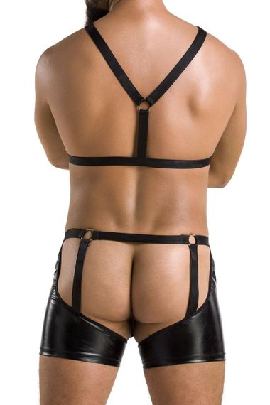 Комплект еротичної чоловічої білизни Passion 047 SET JOHN XXL/XXXL Black, труси, портупея sexstyle | Зображення 1