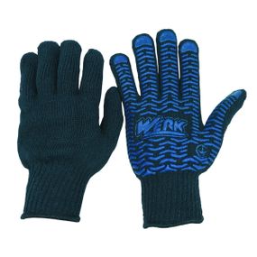 Рукавички ХБ чорні, синій ПВХ Werk WE2166