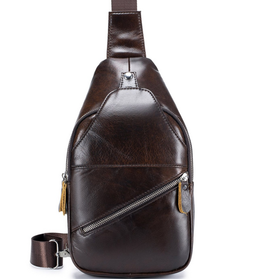 Сумка-слінг чоловіча шкіряна коричнева Tiding Bag - MK03983 | Зображення 1