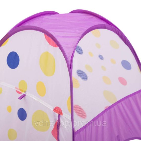 Палатка детская 3 в 1 70×70×90 см игровая палатка з тоннелем и бассейном Фиолетовая HP-S-4NDV | Зображення 1