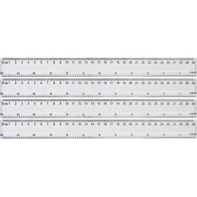 Линейка прозрачная Bambi 8830, пластиковая, 30 см