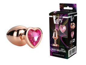 DT21789 Анальная пробка с сердцем GLEAMING LOVE ROSE GOLD PLUG SMALL Sex Aura