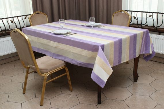 Скатертина Kayra "Шенілова смужка" кольорова, 165×300 см Ліловий