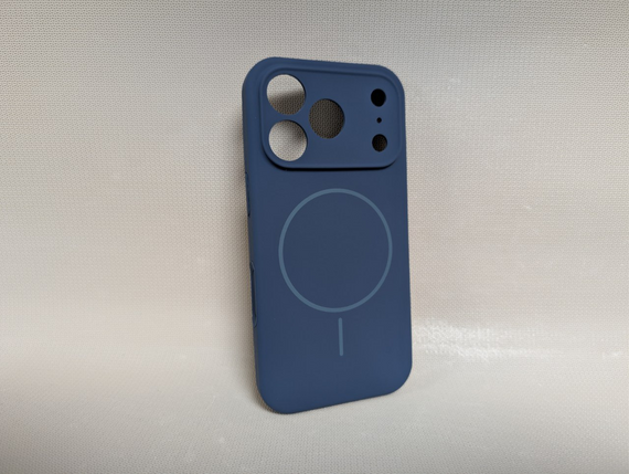 Чохол для iPhone 17 Pro / Айфон 17 Про, Soft Touch, протиударний, MagSafe, синій