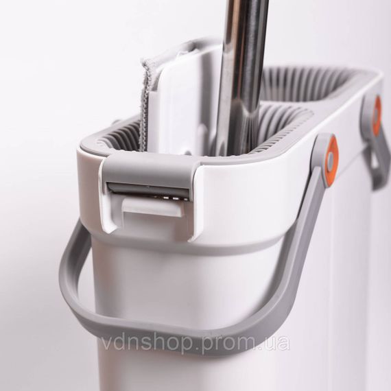 Швабра з відром для миття підлоги з віджимом, плоска насадка з мікрофібри, набір для прибирання дому HP-35015-18 | Зображення 5