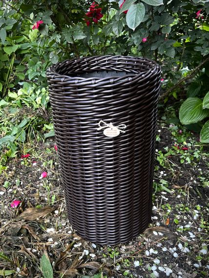 Кашпо зі штучного ротангу “Високе Венге” 12 л — плетене кашпо для квітів, інтерʼєру, тераси, входу | Зображення 2