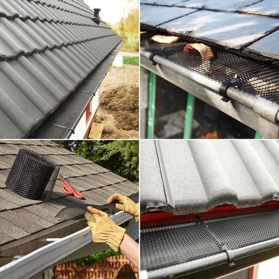 Сетка защитная для водостока от листьев 6 м х 18 см 15 крючков VOREL-69851 | Зображення 6