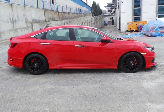 Боковые Пороги DPT V-3 (Грунтованные под Покраску) для Honda Civic Sedan X 2016-2021 гг