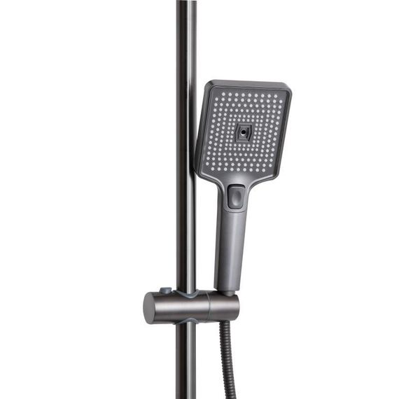 Душевая система универсальная Qtap Presto на три потребителя (с изливом) QTPRE111GRP45585 Graphite | Зображення 4