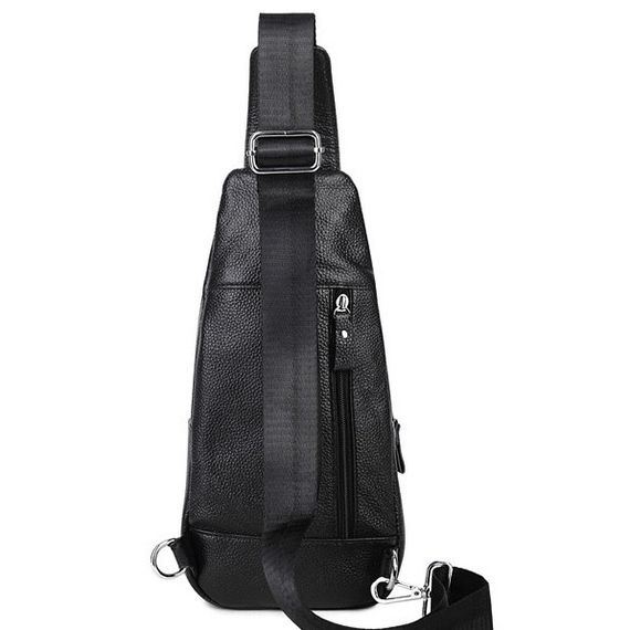 Чоловіча шкіряна сумка-слінг чорна TIDING BAG - MK-96303 | Зображення 7