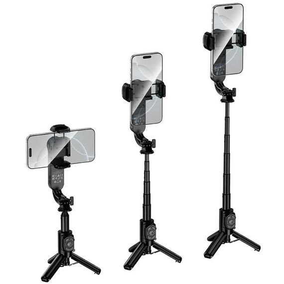 Монопод для селфі Hoco K90 Support axis smart+light Black | Зображення 2