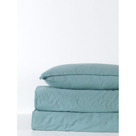 Комплект постільної білизни SoundSleep Stonewash Adriatic євро pastel mint м'ятний | Зображення 1