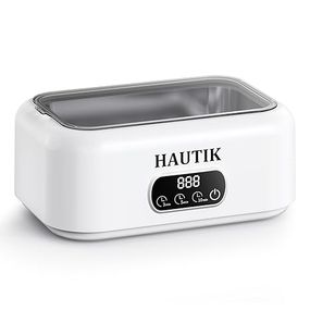 Ультразвуковий очищувач HAUTIK 49000 Гц, очищувач для окулярів, 700 мл, ультразвуковий очищувач з 3 функціями часу та цифровим дисплеєм, для окулярів, ювелірних виробів, годинників, монет (M9B201)
