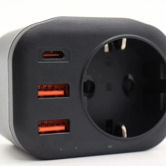 Мережевий зарядний пристрій 4в1, 4000Вт, USB-C, 2хUSB-A + розетка 220В, XPRO (234570650_306) | Зображення 4