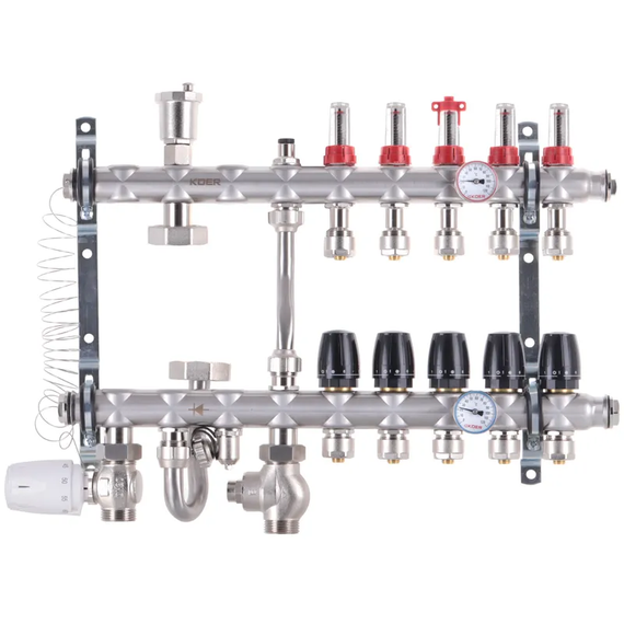 Коллектор со встроенным смеш. узлом Koer KR.S1012-5 1 "х5 SUS304 и евроконус 3/4-16 (KR2938)