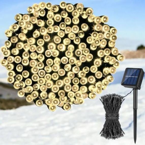 Гірлянда теплий колір із сонячною панеллю 10м 100led SFK-16