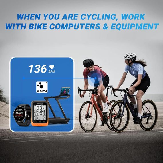 Нагрудный пульсометр, ремень монитор сердечного ритма с Bluetooth ANT+ IP67 для iOS Android Strava для спорта | Зображення 2