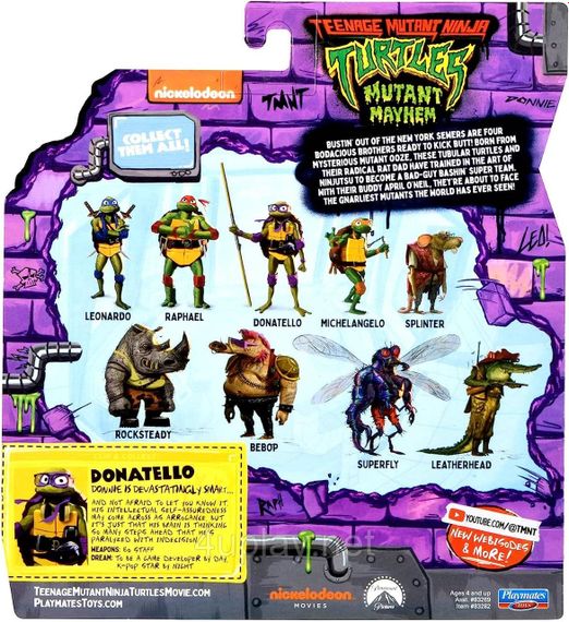 Фігурка Черепашки-ніндзя Донателло 11,5 см Teenage Mutant Ninja Turtles Mutant Mayhem 4.5” Donatello TMNT Оригінал | Зображення 6