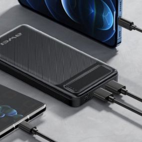 Power Bank Awei P5K 10000 mah Портативное зарядное УМБ MQ-227 2xUSB черный