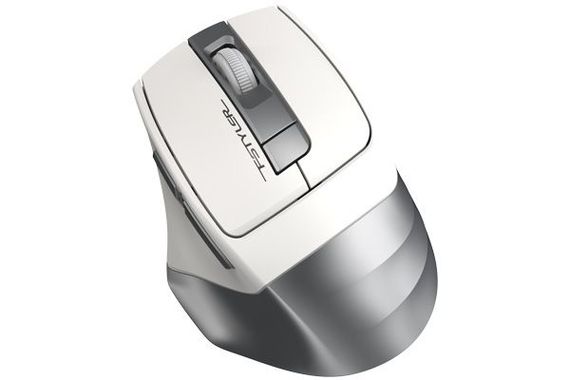 Миша бездротова A4Tech Fstyler FG35,  USB, колір сріблястий + білий | Зображення 1