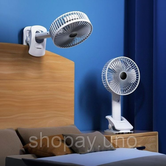 Портативный вентилятор Desktop Fan Multi Function / Аккумуляторный вентилятор на прищепке / Вентилятор мини на USB | Зображення 3