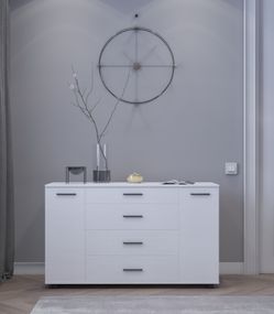 Комод для вітальні Еверест Бриз К-6 130х38х72.5 німфея альба (ролики) (EVR-2452)
